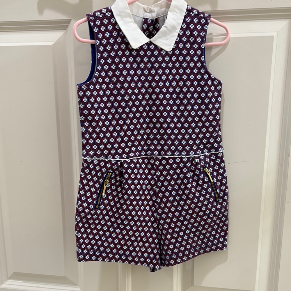 Janie and Jack Navy and White Floral One Piece